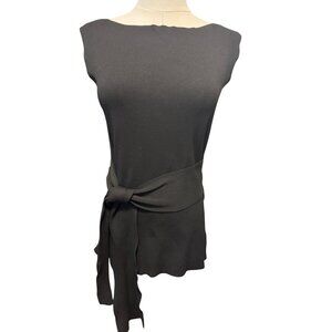 2/$30 Zara Small Knit Black Sleeveless Tunic Waist Tie